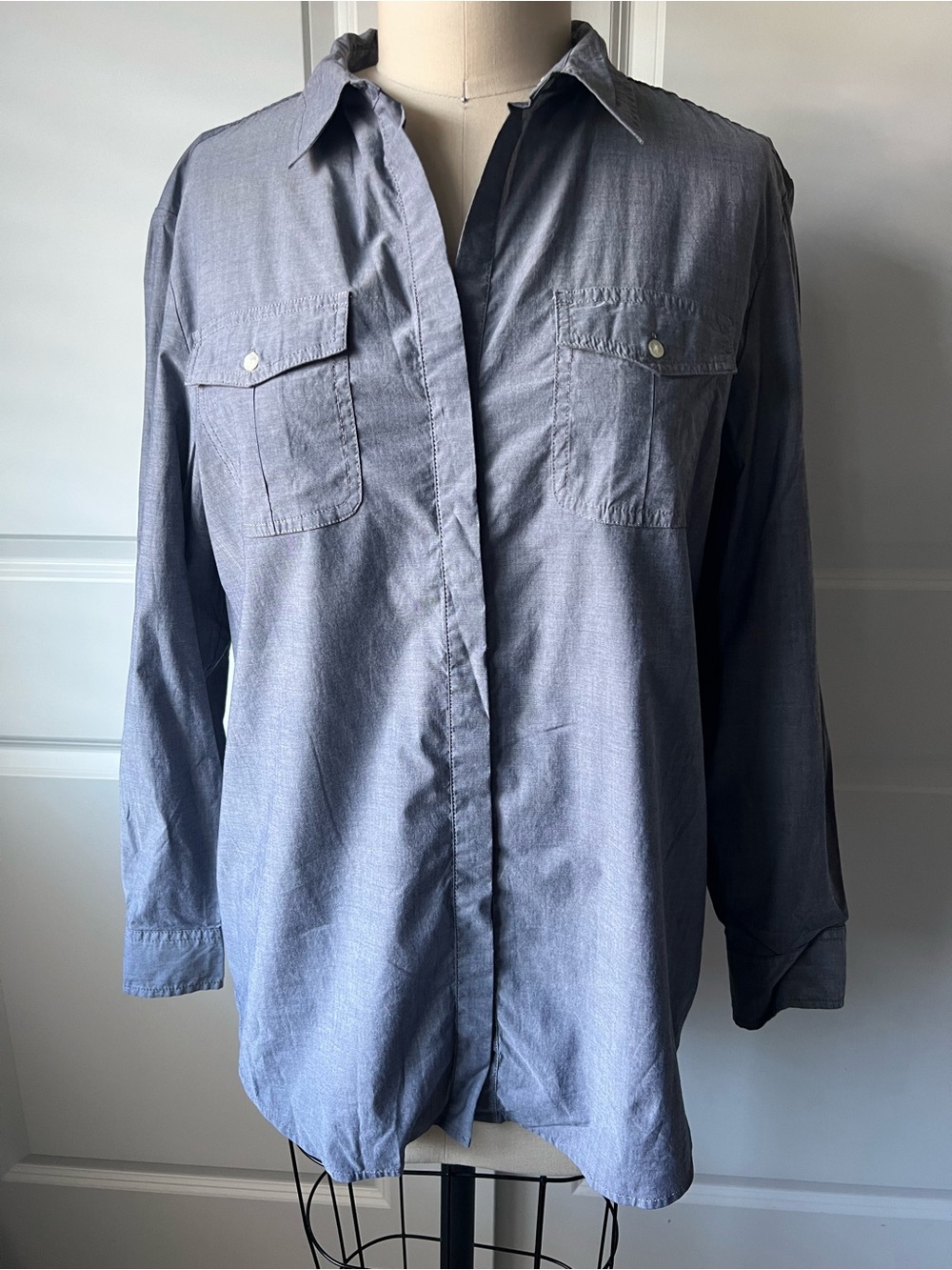 Ann Taylor Casual Button-Down Chambray Shirt